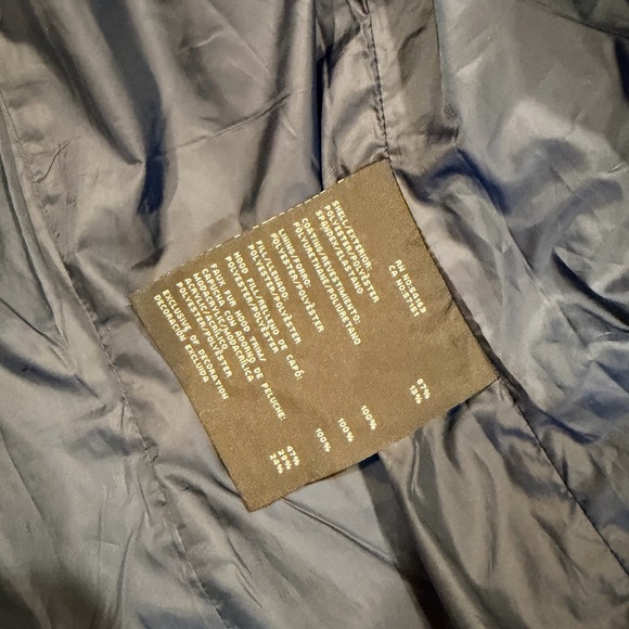 Quilted Blue womens Jacket with Faux Fur Trim size xl, color dark blue preowned - Picture 6 of 10